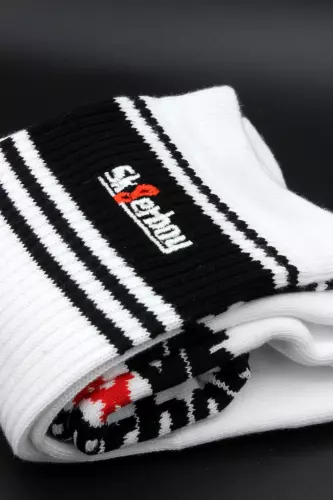 Weiße Socken Sk8erboy Deluxe Weiß-Schwarz – 10/13