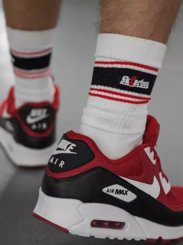 Weiße Socken Sk8erboy Deluxe Weiß-Rot – 4/12