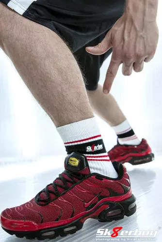 Weiße Socken Sk8erboy Deluxe Weiß-Rot – 5/12
