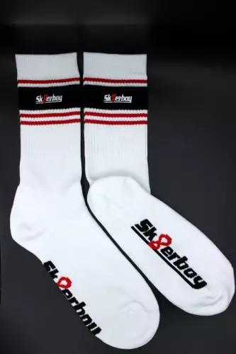 Weiße Socken Sk8erboy Deluxe Weiß-Rot – 9/12
