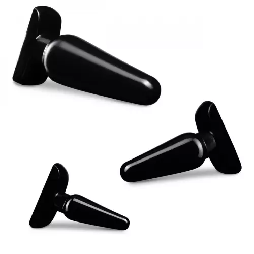 3er Kit Anal Adventures Basic Butt Plugs Schwarz – 3/3