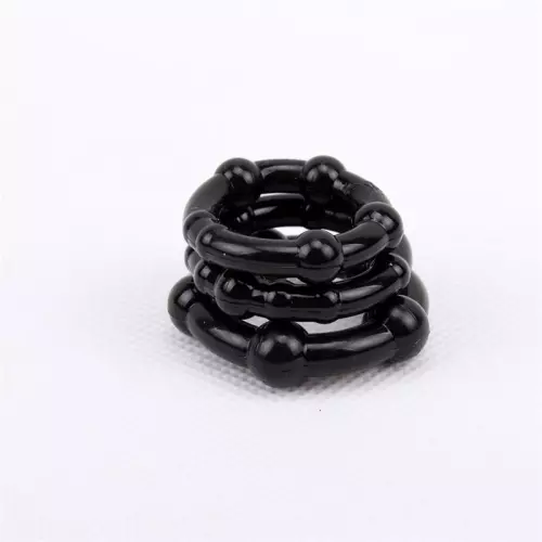 Set von 3 Cock Rings Mini Schwarz – 3/9