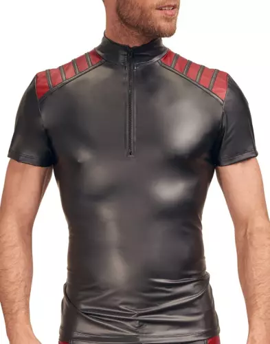 T-Shirt VEGA Schwarz-Rot – 1/7
