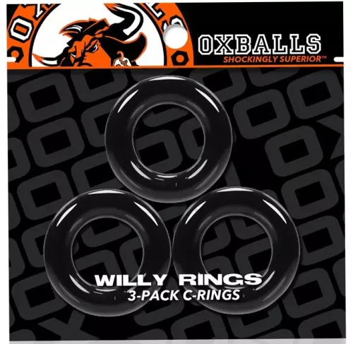 Lot aus 3 Cockrings Willy Rings Schwarz – 2/2