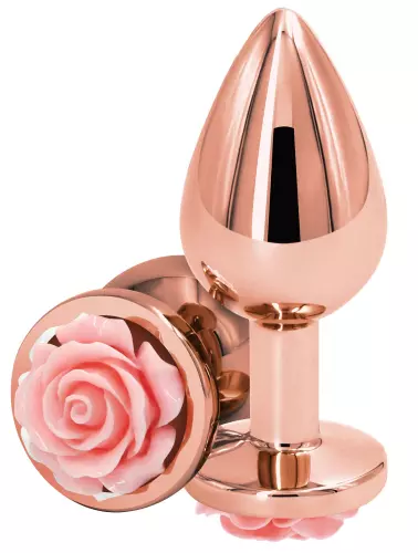 Schmuck-Plug Rear M 7 x 3.4cm Rose-Rose – 1/2