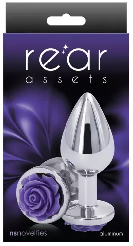 Schmuck-Plug Rear M 7 x 3.4cm Silber-Violett – 2/2