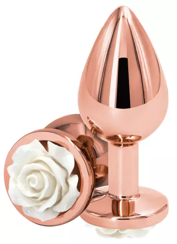 Schmuck-Plug REAR M 7 x 3.4cm Rose-Weiß – 1/2