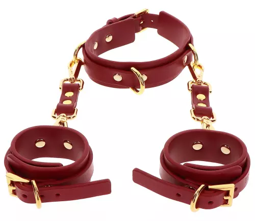 Halsband D-Ring mit Handschellen Taboom Rot – 5/5