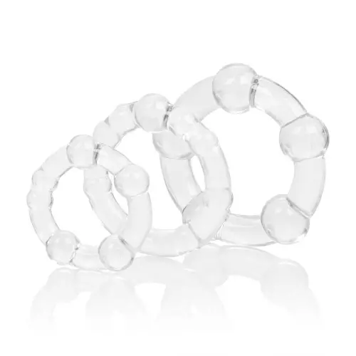 Set von 3 Cock Rings Balls Transparent – 1/12