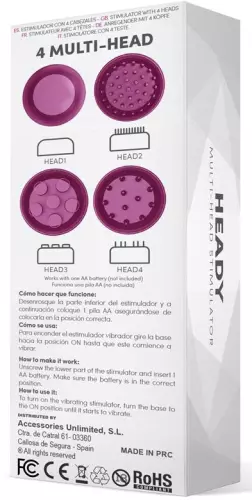Vibrierende Stimulator 4 Köpfe Heady Violett – 4/4