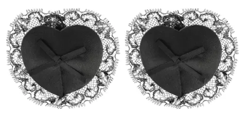 Haftende Brustwarzenabdeckungen Lace Schwarz – 1/3