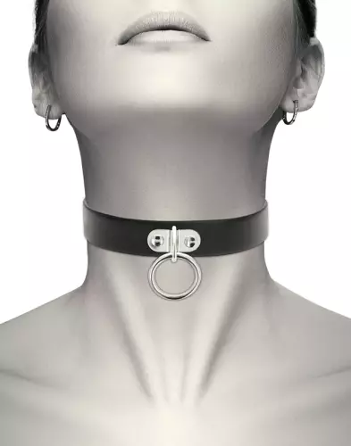 Halsband Coquette mit Ring Schwarz – 1/5