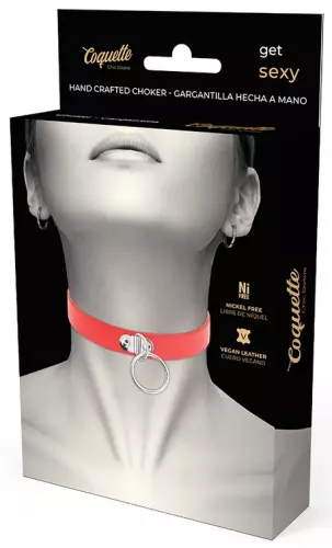 Halsband Coquette mit Ring Rot – 2/6