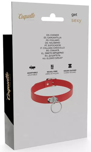 Halsband Coquette mit Ring Rot – 6/6