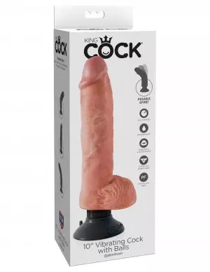 Vibrating Dildo with Balls King Cock 20.5 x 5.7 cm Flesh – 2/6