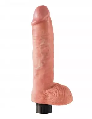 Vibrating Dildo with Balls King Cock 20.5 x 5.7 cm Flesh – 3/6