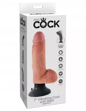 Vibrator-Dildo mit Bällen 13,3 x 4,8 cm Hautfarbe – 2/9