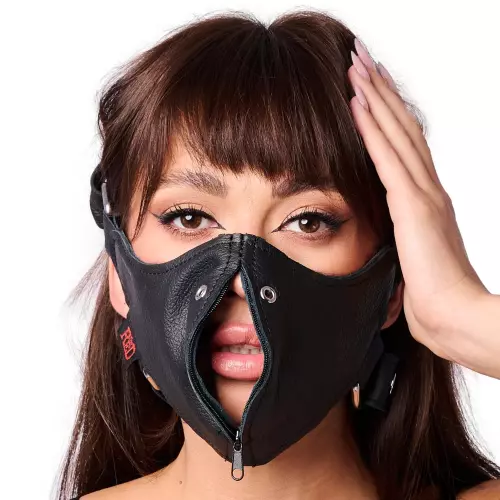 Ledermaske mit Reißverschluss – 4/8