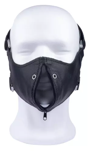 Ledermaske mit Reißverschluss – 5/8