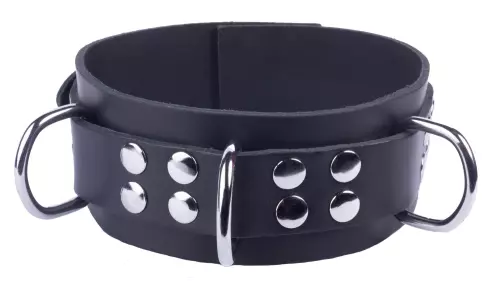 Halsband aus Leder Ultra Schwarz – 1/6