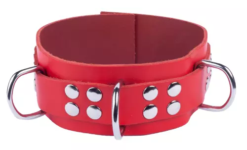Halsband aus Leder Ultra Rot – 1/6
