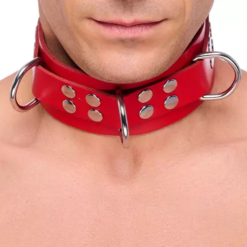 Halsband aus Leder Ultra Rot – 2/6