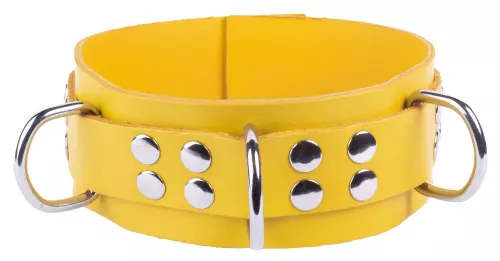 Halsband aus Leder Ultra Gelb – 1/6