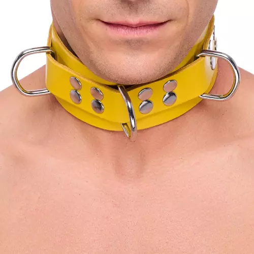 Halsband aus Leder Ultra Gelb – 2/6