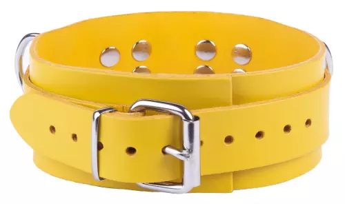 Halsband aus Leder Ultra Gelb – 4/6
