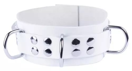 Halsband aus Leder Ultra Weiß – 1/6