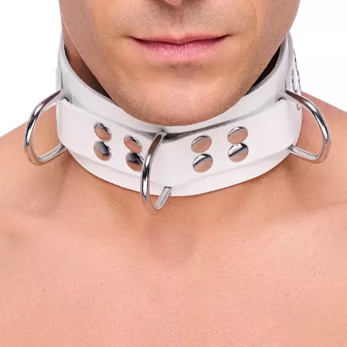 Halsband aus Leder Ultra Weiß – 2/6