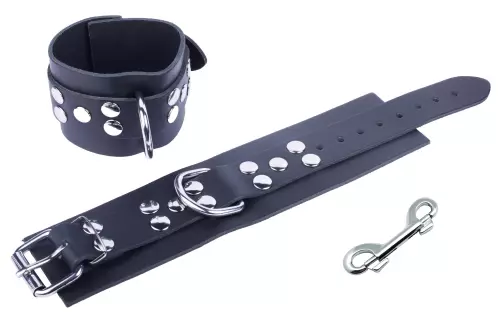 Handschellen aus Leder Ultra Schwarz – 4/5