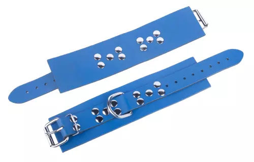 Handschellen aus Leder Ultra Blau – 5/5