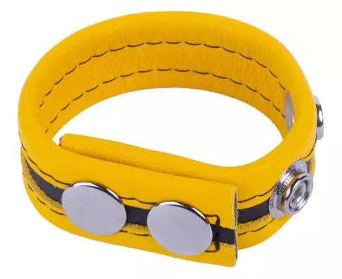 Cockring aus Leder Tippy Gelb – 2/3