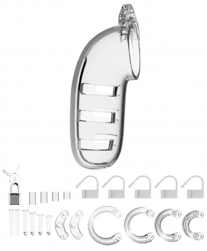 Keuschheitskäfig ManCage Modell 06 14 x 4.5cm Transparent – 3/4
