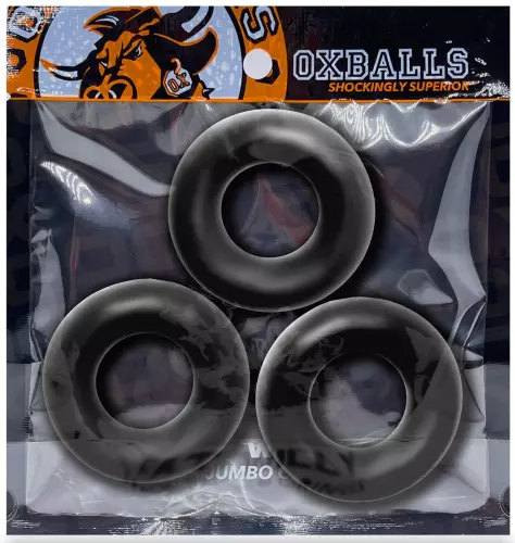 3er Set Fat Willy Cockringe Schwarz – 2/6