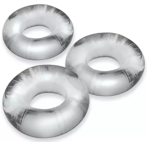 3er Set Fat Willy Cockringe Transparent – 5/6