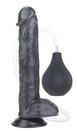Realistischer ejakulierender Dildo Squirt 22 x 4,5cm Schwarz – 1/5