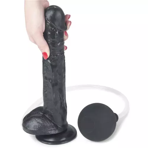 Realistischer ejakulierender Dildo Squirt 22 x 4,5cm Schwarz – 3/5