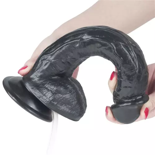 Realistischer ejakulierender Dildo Squirt 22 x 4,5cm Schwarz – 4/5