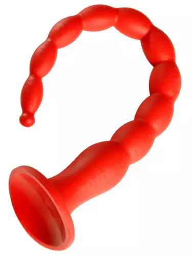 Langer Dildo Stretch Worm N2 - 40 x 4cm Rot – 2/5
