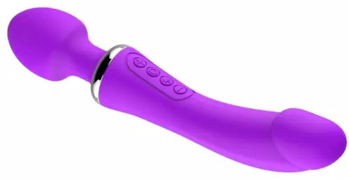 Wand und Vibro Double End 22cm Violett – 3/3