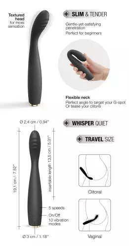 Stimulator G-Slim Dorcel 19cm Zwart – 7/7