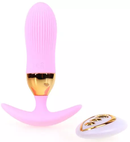 Vibrierstöpsel Stripe Egg 10 x 3cm Rosa – 1/3