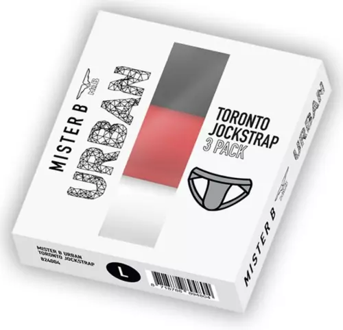 3er-Pack Jockstraps Mister B TORONTO Weiß-Schwarz-Rot – 2/9