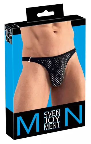 ARTEMIS string met glanzende strass zwart – 3/6