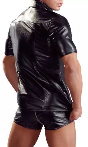 Hemd LEO Kunstlederoptik Schwarz – 2/5