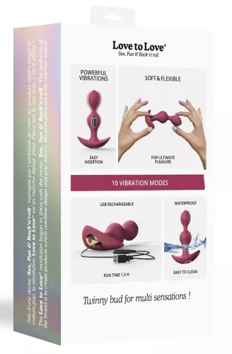 Vibierender Buttplug Twinny Bud 10.5 x 3cm Rosa – 6/6