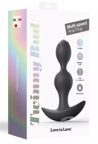 Vibierender Buttplug Twinny Bud 10.5 x 3cm Schwarz – 2/6