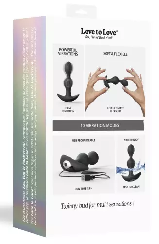 Vibierender Buttplug Twinny Bud 10.5 x 3cm Schwarz – 6/6